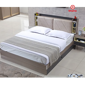 Hình ảnh [Miễn phí vận chuyển & lắp đặt] Giường ngủ thông minh cao cấp bọc nệm đầu giường gỗ công nghiệp Ohaha - GN011