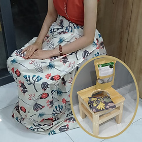 Ghế xông hơi vùng kín sau sinh xông hơi bà đẻ bằng gỗ thông cao cấp cùng Váy xông giữ nhiệt và Thảo dược xông hơi vùng kín