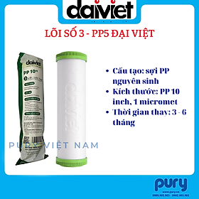 LÕI LỌC NƯỚC 123 ĐẠI VIỆT PP-CTO-PP (HÀNG CHÍNH HÃNG) - DÙNG CHO MÁY LỌC NƯỚC DAIKIOSAN, MAKANO VÀ CÁC MÁY LỌC NƯỚC RO