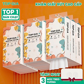 Mua Giấy vệ sinh treo tường TopGia đa sắc  bột gỗ nguyên chất  1280 tờ 4 lớp thùng 4 bịch