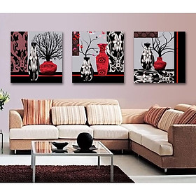Mua Tranh hoa  tranh thiên nhiên  cảnh biển bộ 3 tấm treo tường  trang trí phòng