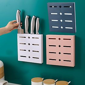 Mua Kệ treo tường đựng dao kích thước 20x19.2x3 cm - Giao màu ngẫu nhiên ( Tặng kèm bộ 5 móc dán tường 3D PD họa tiết ngẫu nhiên)