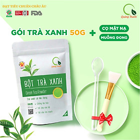 Bột Trà Xanh Quảng Thanh 50gr - Kèm Cọ quét mặt nạ cao cấp