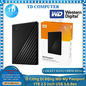 Mua Ổ Cứng Di Động WD My Passport 1TB 2.5 inch USB 3.0 đen - Hàng chính hãng ASIA phân phối