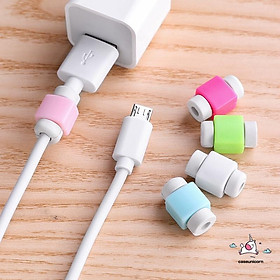 Mua Set 5 Phụ Kiện Bảo Vệ Đầu Dây Cáp Sạc Đơn Giản Màu Sắc Dễ Thương Cho Iphone Android