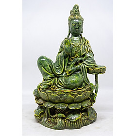 Tượng Phật Bà ngồi tòa sen bằng đá