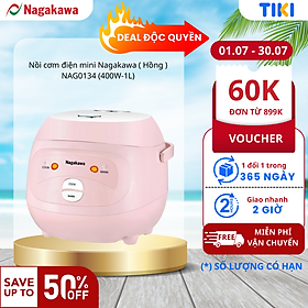 Nồi Cơm Điện Mini Nagakawa NAG0134 (400W-1 Lít) - Hàng Chính Hãng
