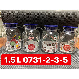 BÌNH ĐỰNG NƯỚC THỦY TINH CAO CẤP NẮP XANH 1,5L ( GIAO NGẪU NHIÊN ) - ANTH673