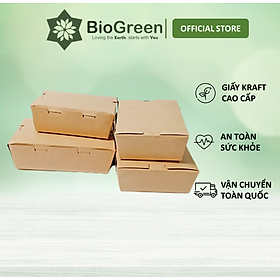 Mua Hộp giấy kraft đựng thức ăn  gói quần áo nắp vuông gài kín 1000ml  1500ml