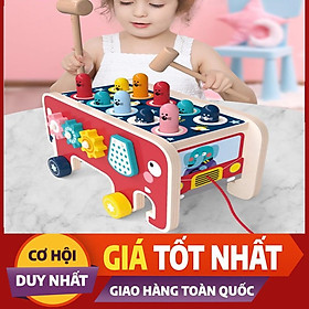 Đồ Chơi Đập Chuột Bằng Gỗ - Đập Chuột Kèm Đàn Bằng Gỗ Phát Triển Trí Tuệ