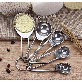 Mua Bộ 5 Muỗng Định Lượng Đong Nguyên Liệu Inox Tiêu Chuẩn TSP ML