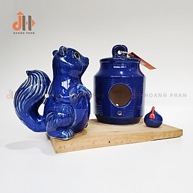 Mua  Quà tặng Tân gia  Sóc gốm lam trang trí tiểu cảnh