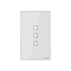 Công tắc WiFi Âm Tường Cảm Ứng Sonoff  Điều Khiển Qua Điện Thoại T2US  3 Kênh