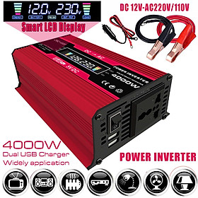 Power Inverter with 4.2A Dual USB and Lighter Charger for Outdoor Black 220V