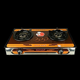 Mua Bếp ga đôi kiếng cường lực Hayasa HA8600  đầu đốt đồng mũ  điếu inox304  Kiềng men 5ly-Hàng chính hãng