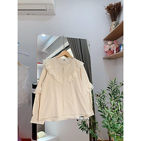 Áo babydoll tiểu thư - áo sơ mi viền bèo xinh xắn