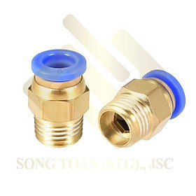 Mua Ren ngoài nối nhanh một đầu cắm nối ống mềm nhựa PU hơi khí nước phun sương - nối thẳng RN