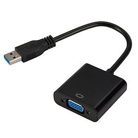 Bộ chuyển đổi USB3.0 sang VGA cho máy tính PC laptop-Màu đen