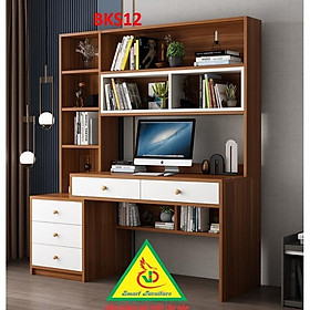 Mua Bàn làm việc  bàn học khung sắt mặt gỗ BKS12 - Nội thất lắp ráp Viendong Adv