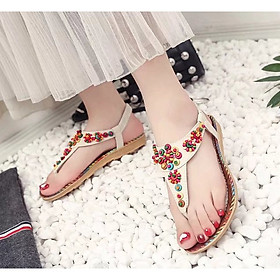 Giày Sandal Quai Kẹp Da Cao Cấp Kiểu Thổ Cẩm NineRed DTT006