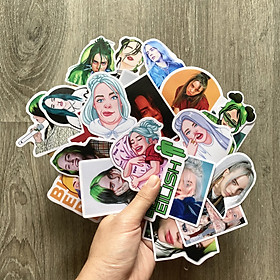 Sticker Billie Eilish Dán Trang Trí - Chất Liệu PVC Cán Màng Chất Lượng Cao Chống Nước, Chống Nắng, Không Bong Tróc Phai Màu