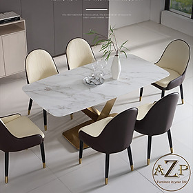Mua Bàn Ghế Ăn Phong Cách Đương Đại Châu Âu - Xu Hướng Hiện Nay Cho Không Gian Hiện Đại - Chân Thép Mặt Đá - Hàng Nhập Khẩu AZP