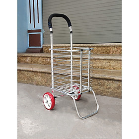 Mua xe kéo đi chợ có giỏ gấp gọn ( tặng cào lưng inox 50cm)