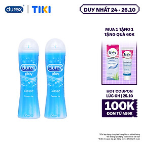 BAO BÌ MỚI] BỘ 2 GEL BÔI TRƠN DUREX CLASSIC 50 ML