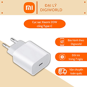 Cốc sạc Xiaomi 20W - Mi 20W Charger Type-C - Hàng chính hãng phù hợp cho tất cả dòng smartphone