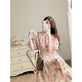 Đầm trễ vai cổ yếm dễ thương