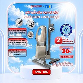 Máy Hút Bụi Cầm Tay SHIMONO SVC-1017 15,000Pa Mạnh Mẽ Tặng Kèm Giá Đỡ & 4 Đầu hút Rời, BH 24 tháng Hàng Chính Hãng