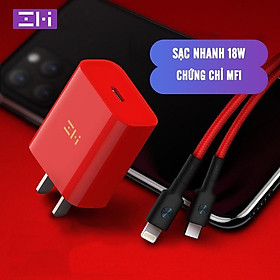 Mua Bộ sạc Zmi 18W hỗ trợ sạc nhanh  Củ Sạc HA711 & Cáp Sạc AL873  Phiên bản màu Đỏ