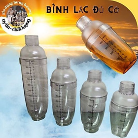 Mua Bình lắc Shaker pha chế nhựa chia vạch đen 350ml- 500ml - 700ml - 1000ml
