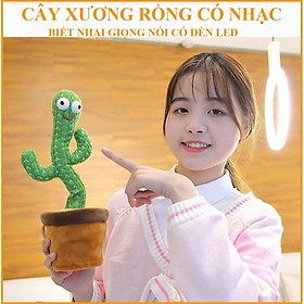 ĐỒ CHƠI CÂY XƯƠNG RỒNG HÁT, NHÚN NHẨY VÀ THU ÂM GIỌNG NÓI + tặng cân tay mini