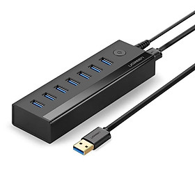 Bộ chia HUB USB 3.0 sang 7 cổng hỗ trợ nguồn cao cấp Màu Đen Ugreen UHU40522US219 - Hàng Chính Hãng