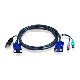Mua Cáp kết nối KVM chuẩn USB Aten 2L-5503UP dài 3 mét  tích hợp chuyển đổi PS/2 to USB - Hàng chính hãng