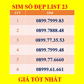 SIM SỐ ĐẸP MOBIFONE DỄ NHỚ, TAM HOA - ĐĂNG KÝ ONLINE CHÍNH CHỦ - Chọn List 23 - HÀNG CHÍNH HÃNG