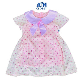 Đầm bé gái họa tiết Hoa Bi Nhí Hồng Tơ - AICDBGGY1DL7 - AIN Closet