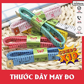 Combo 10 Thước Dây May Đồ - Thước Dây Đo 3 Vòng 150cm Thước Dây Đầu Thép Đo Vòng Bụng Eo 3 Vòng Kiểm Tra Sức Khỏe 1.5 Mét - Đo Quần Áo, Quà Tặng Giảm Cân