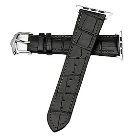 Leather Rubber Wrist Watch Strap Band Replacement Wristband 38mm Black