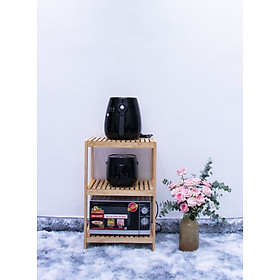 Mua Kệ lò vi sóng Hàn Quốc Start Decor 3 tầng  - Gỗ cao su tự nhiên màu Gỗ Tự Nhiên/ Vàng Cherry - Kích thước rộng 50 cm