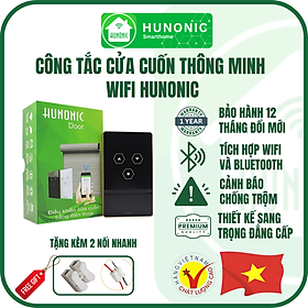 Công Tắc Cửa Cuốn Thông Minh Hunonic Door Màu Đen│Công tắc điều khiển cửa cuốn từ xa bằng điện thoại