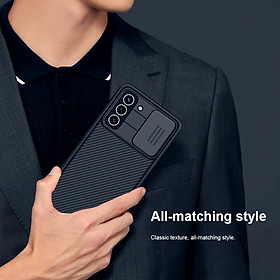 Ốp lưng chống sốc cho Samsung Galaxy S21 FE bảo vệ Camera hiệu Nillkin Camshield Pro chống sốc cực tốt, chất liệu cao cấp, có khung và nắp đậy bảo vệ Camera - hàng nhập khẩu