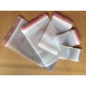 Mua 100g Túi zip miết mép từ số 0 đến số 12/ Túi zip bấm vuốt mép chỉ đỏ