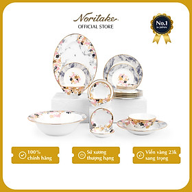 Mua Bộ Bàn Ăn Châu Á Cơ Bản 22 Món Noritake dòng Moonlit Blossoms Sứ xương cao cấp (4969L - D024AN)