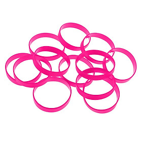 12 Pieces Blank Wristbands Bracelet Silicone Rubber Wrist Bands