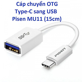 Cáp chuyển OTG type-C ra USB Pisen MU11-150 15cm _ Hàng chính hãng