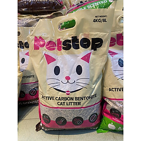 Chia sẻ Cát đất sét cao cấp mix than hoạt tính Petstop túi 8L/4kg