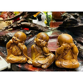 Mua Bỗ tượng tam không trang trí bàn làm việc  ôtô   láp tốp bằng gỗ bách xanh thơm phức kt cao 9×7×6cm