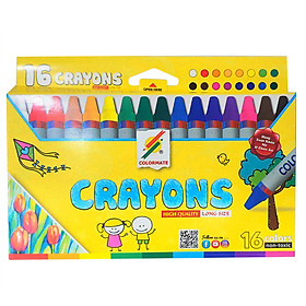 Nơi bán Bút Sáp Màu 16 Cây Hộp Giấy Colormate - CRAYONS-16P - Giá Từ -1đ